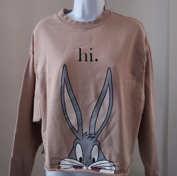 Looney Tunes Hi Roger The Rabbit Cut Off Sweat Shirt - Picture 1 of 3